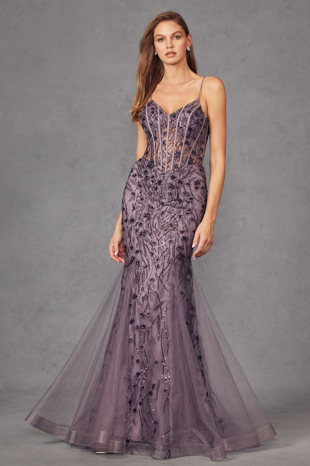 Embellished Sleeveless Mermaid Dress by Juliet JT2441S
