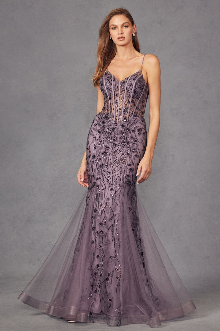 Embellished Sleeveless Mermaid Dress by Juliet JT2441S