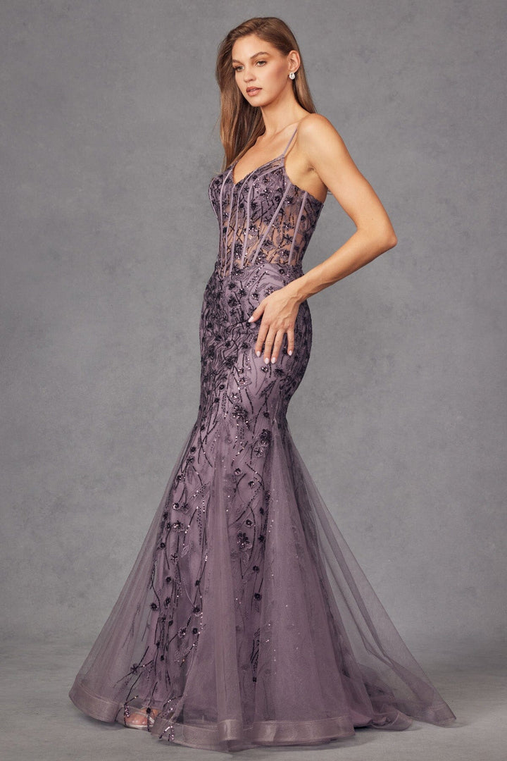 Embellished Sleeveless Mermaid Dress by Juliet JT2441S