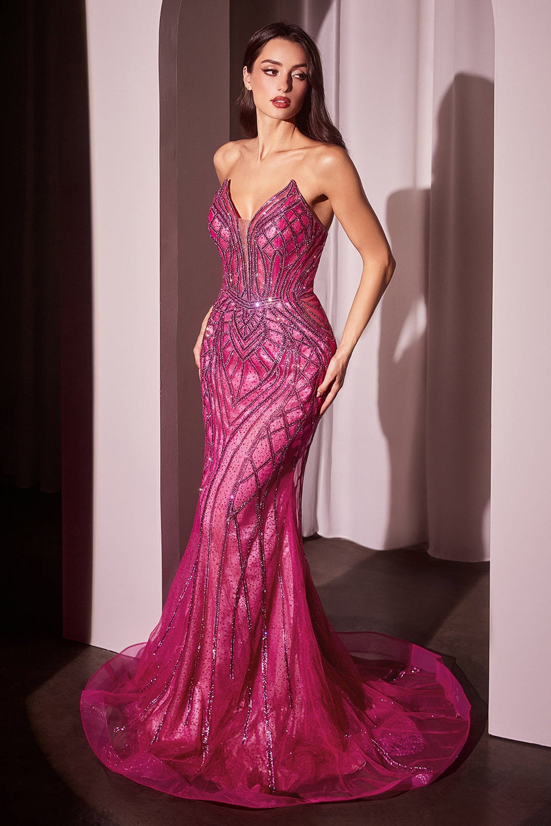 Embellished Strapless Mermaid Dress by Ladivine CC6018 – ABC Fashion Embellished Strapless Mermaid Dress by Ladivine CC6018 – ABC Fashion