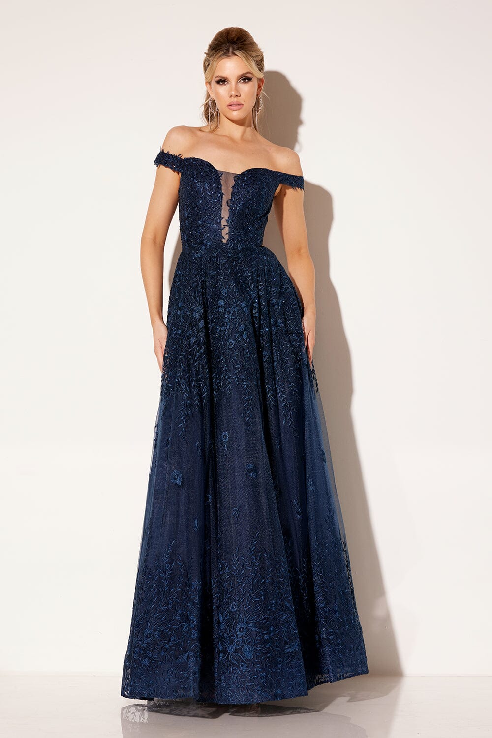 Embroidered Off Shoulder Gown by Lucci Lu C8090 – ABC Fashion