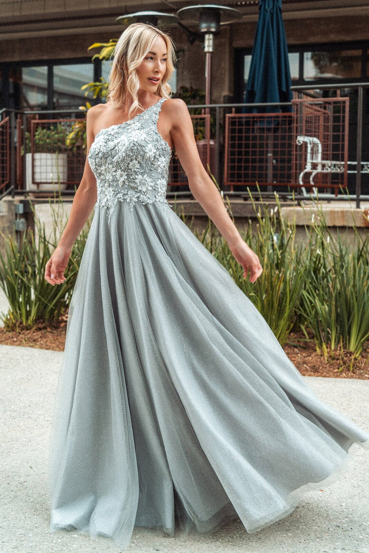 Embroidered One Shoulder A-line Gown by GLS Gloria GL3384