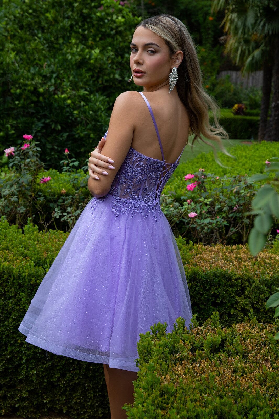 Embroidered Short A-line Dress by Elizabeth K GS3515