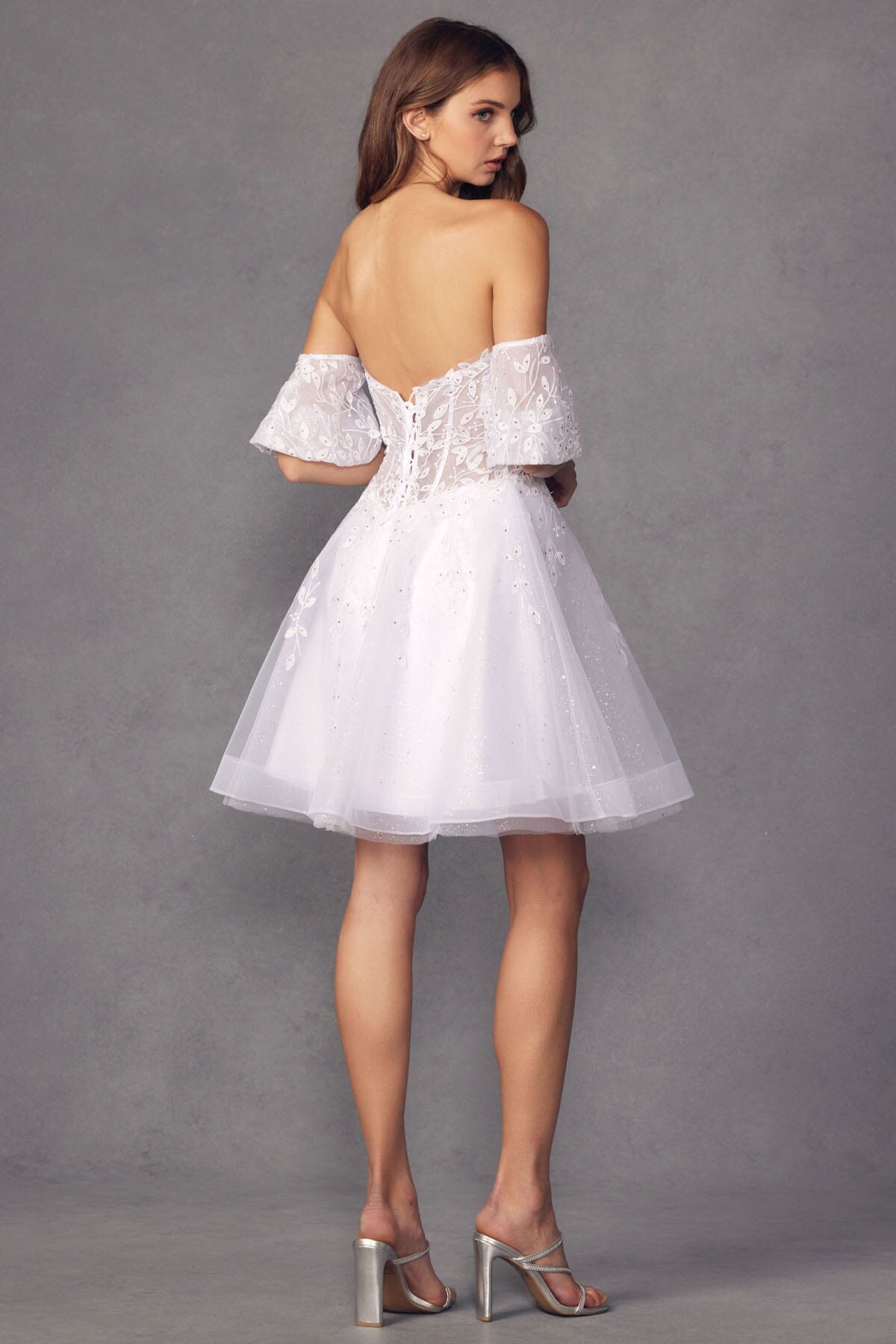 Embroidered Short Sweetheart Tulle Dress by Juliet 909 – ABC