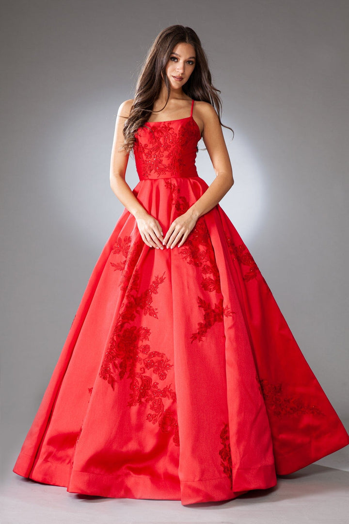 Embroidered Sleeveless Ball Gown by Amelia Couture SU074