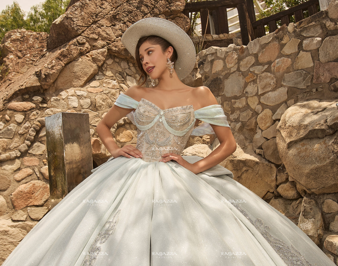 Off Shoulder Quinceanera Dress by Ragazza EV86-686