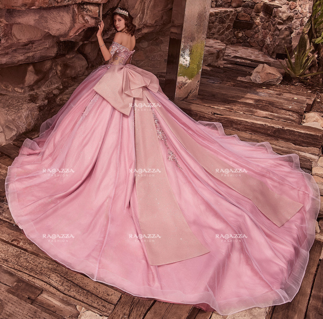 Off Shoulder Quinceanera Dress by Ragazza EV90-690
