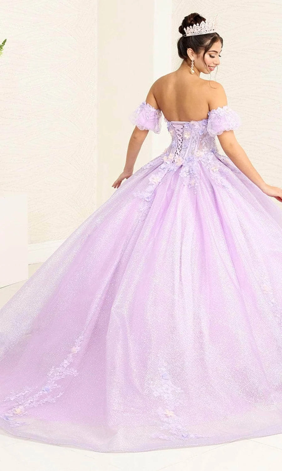 Applique Strapless Ball Gown by May Queen LK245
