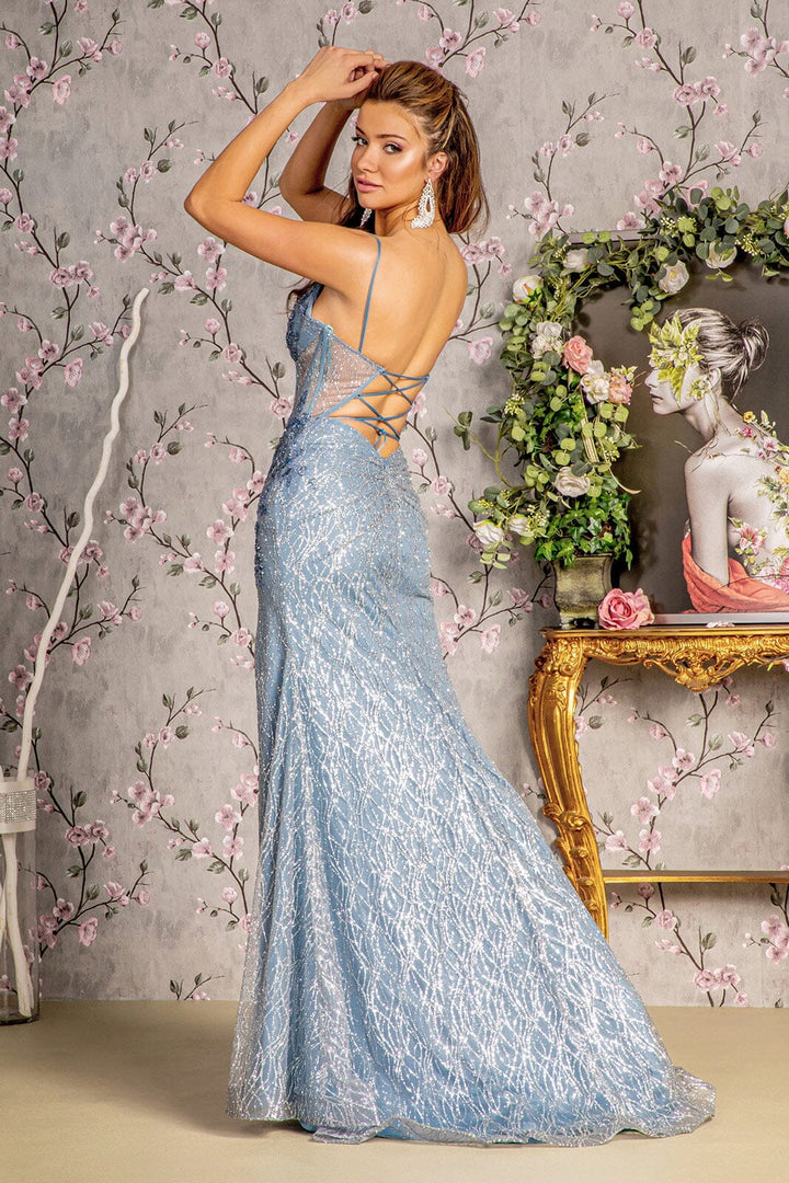 Fitted Embellished Sleeveless Slit Gown by GLS Gloria GL3266