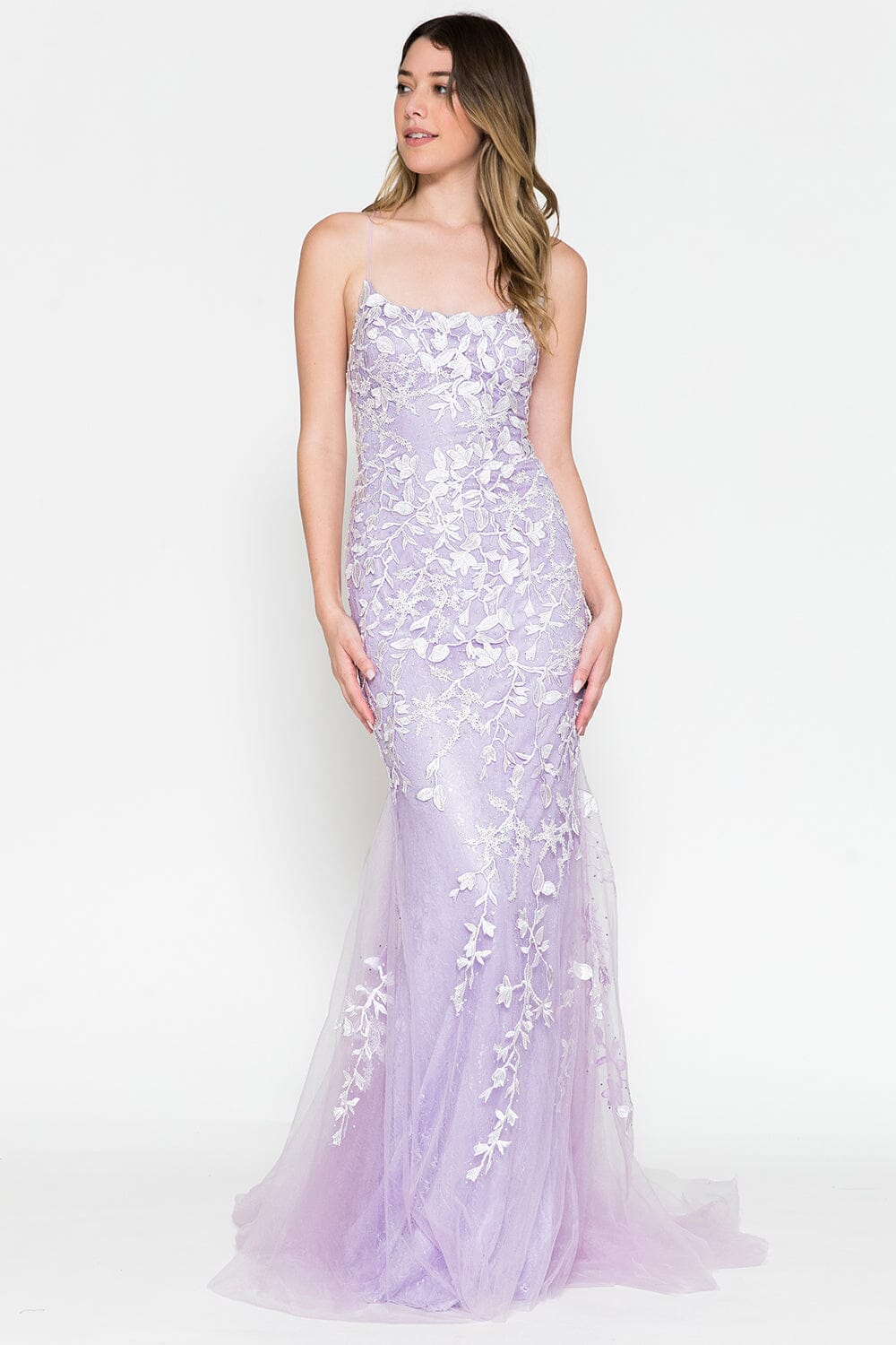 Fitted Embroidered Sleeveless Gown by Amelia Couture 799 - Outlet