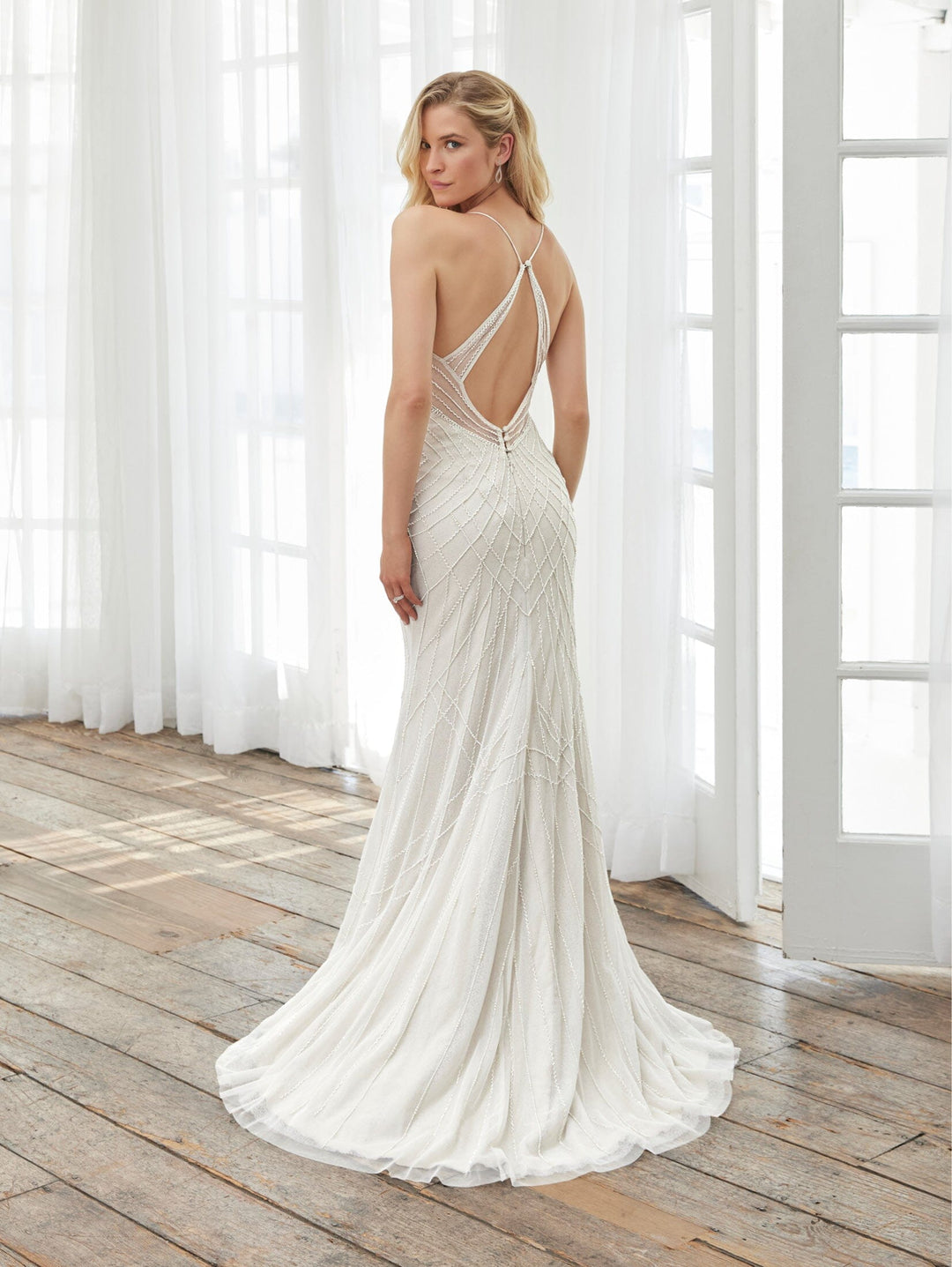Fitted Halter Bridal Dress by Adrianna Papell 40402
