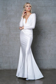 Fitted Long Sleeve Lycra Gown by Amelia Couture 381