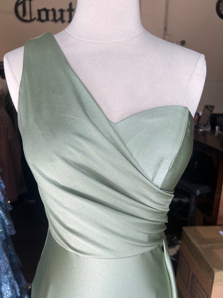 Fitted One Shoulder Lycra Gown by Amelia Couture 387