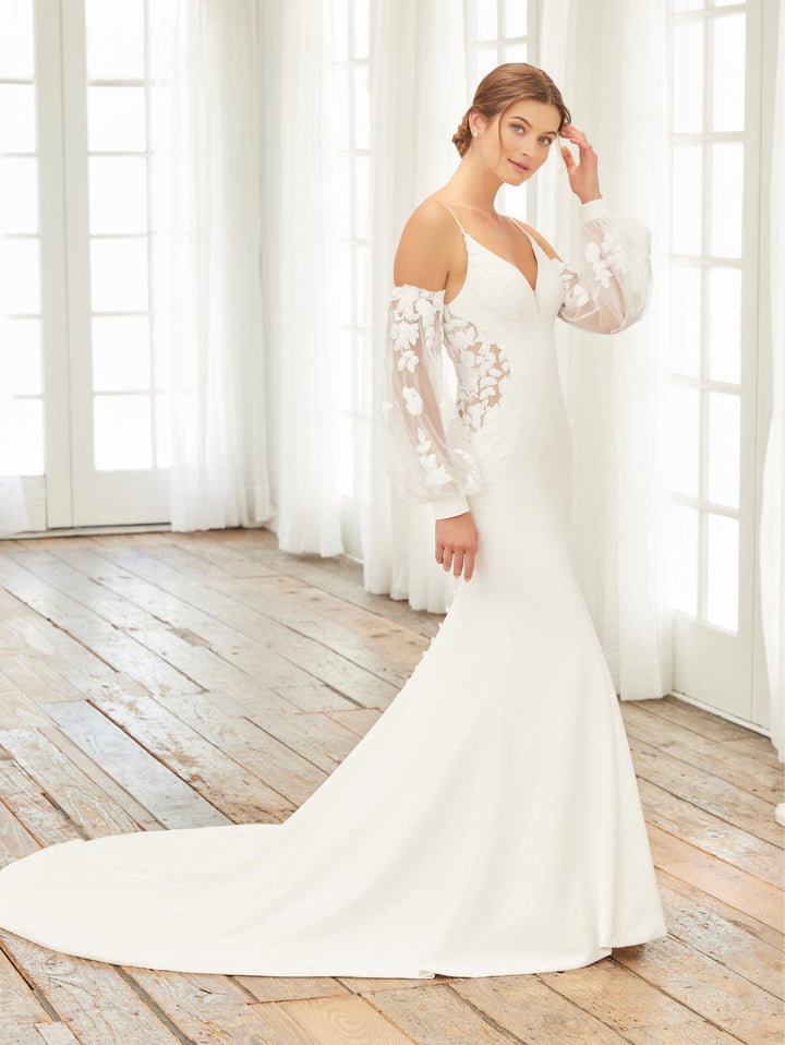 Fitted Puff Sleeve Bridal Gown by Adrianna Papell 31244