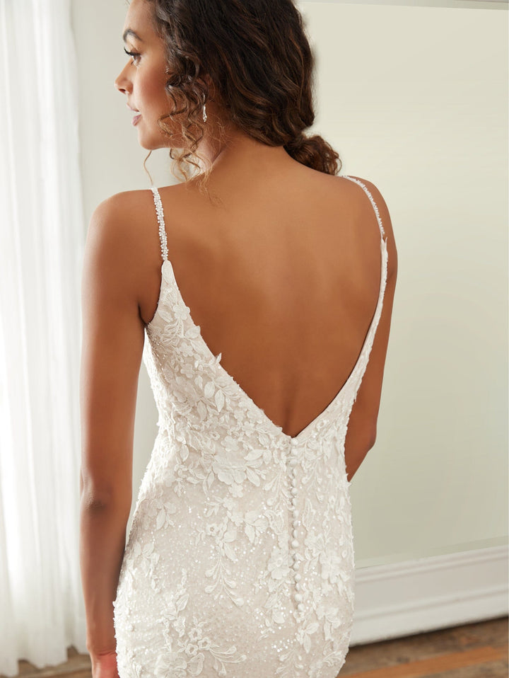 Fitted Sleeveless Lace Bridal Gown by Adrianna Papell 31228