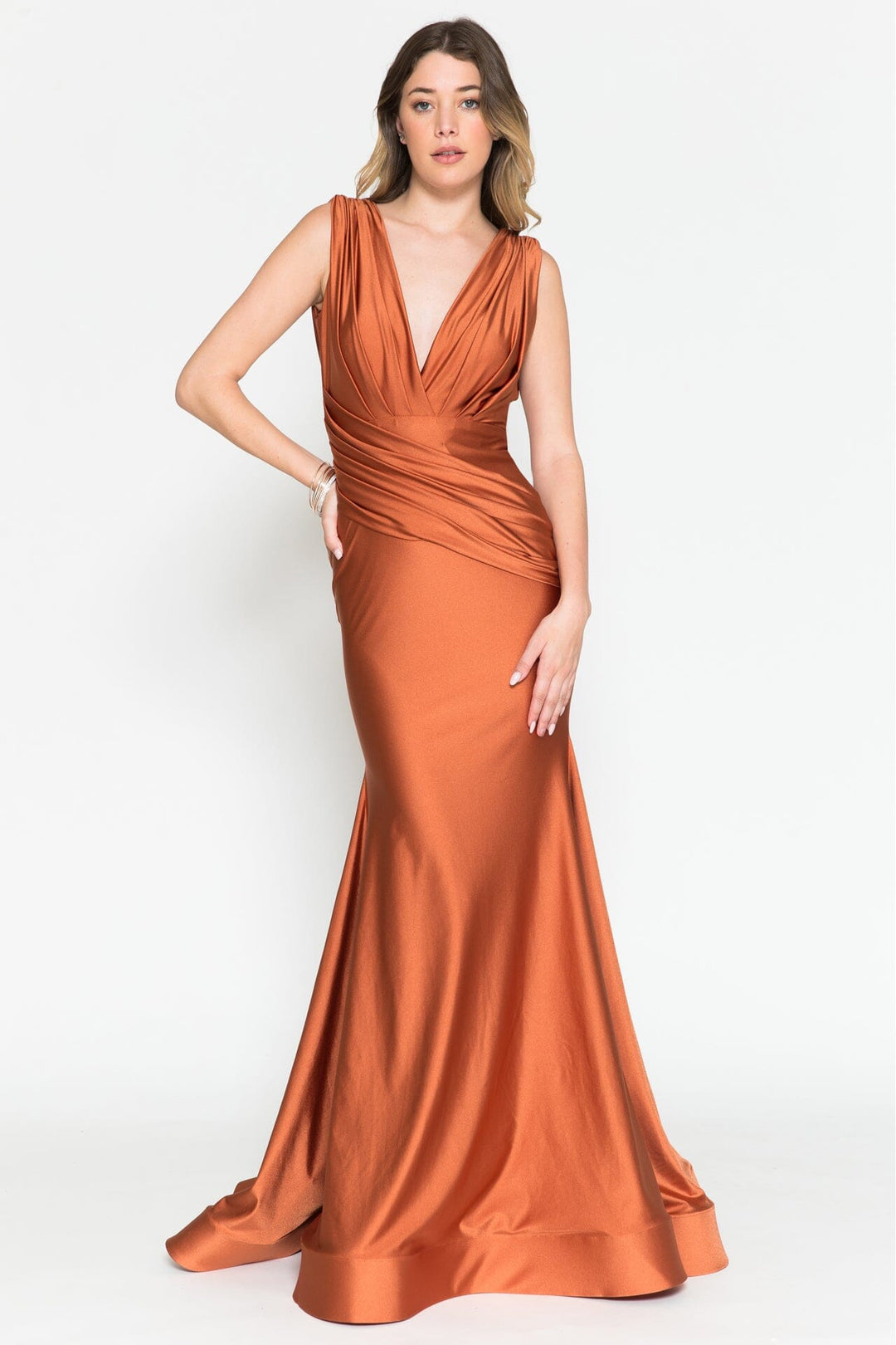 Fitted Sleeveless Lycra Gown by Amelia Couture 370