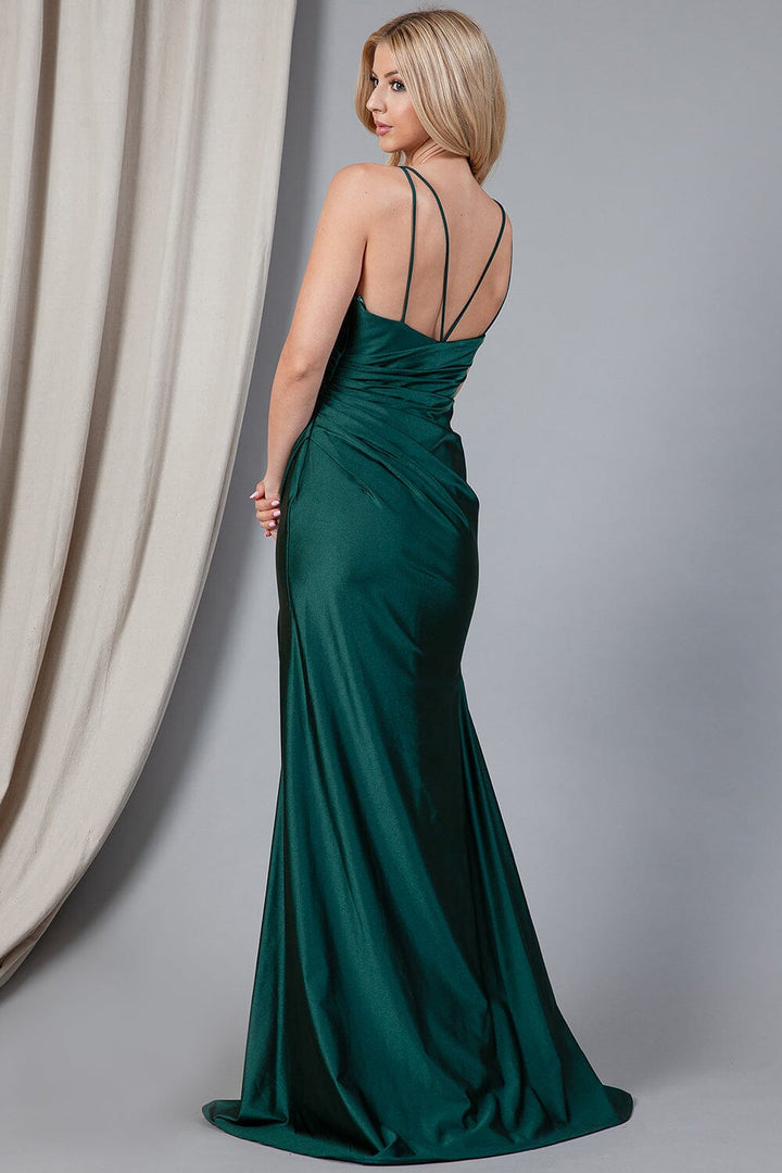 Fitted Sleeveless Lycra Slit Gown by Amelia Couture 391