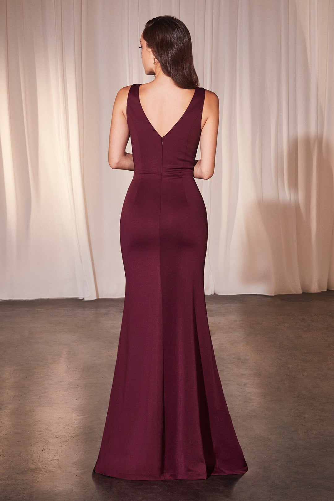 Fitted Sleeveless Neoprene Gown by Ladivine CH377 Fitted Sleeveless Neoprene Gown by Ladivine CH377
