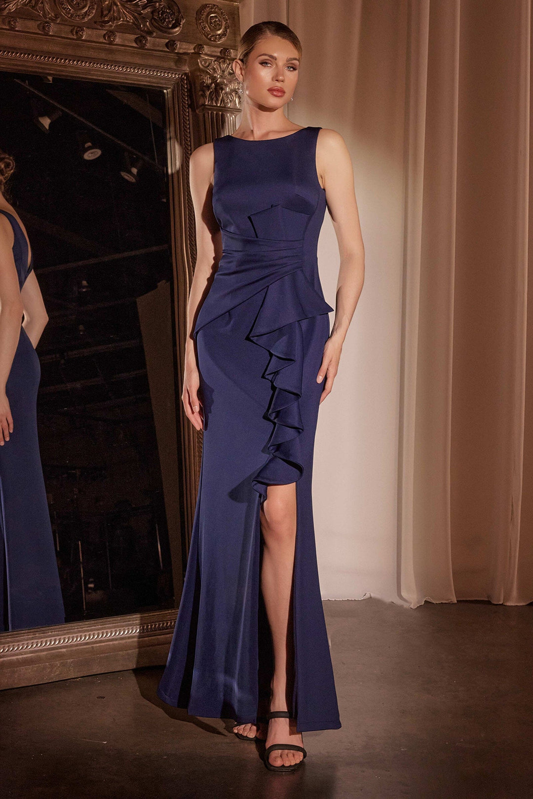 neoprene cocktail dress Midnight Mystique Tulle Off-Shoulder Neoprene Cocktail Dress