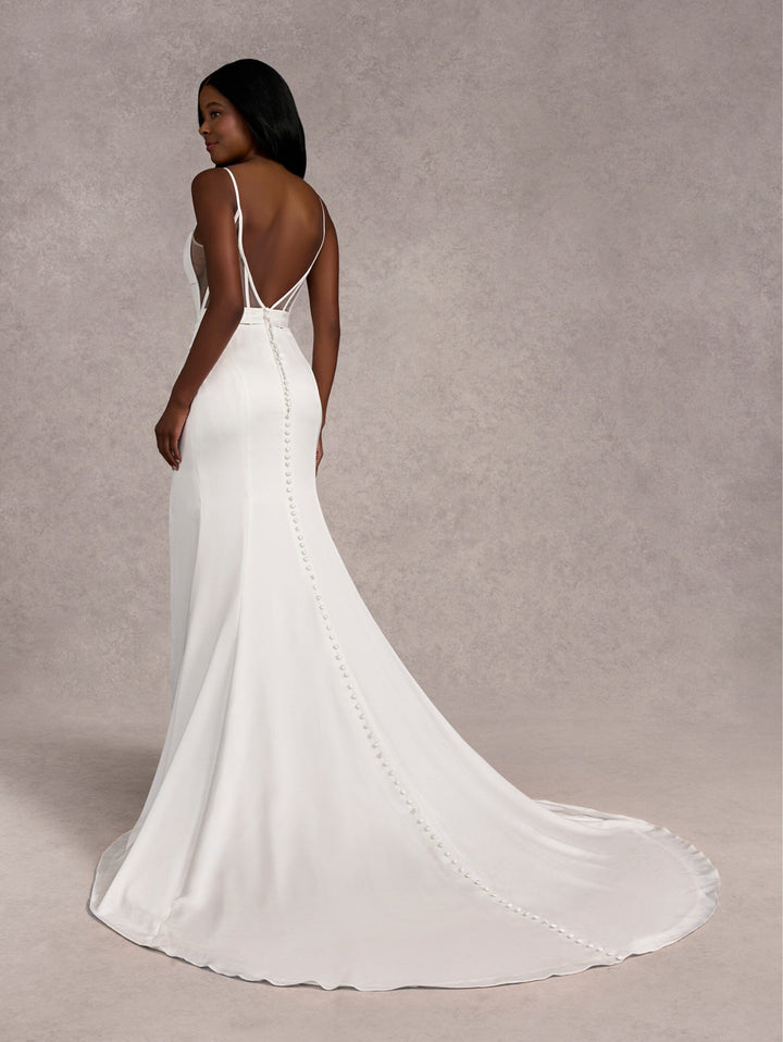 Fitted Sleeveless Slit Bridal Gown by Adrianna Papell 31263