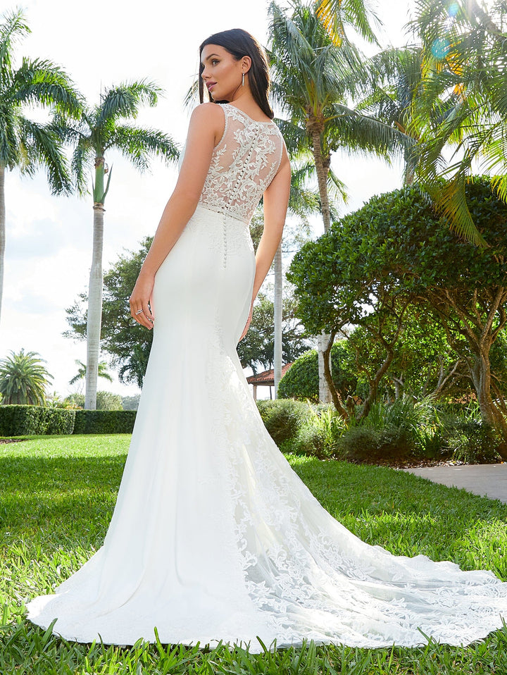 Fitted V-Neck Bridal Gown by Adrianna Papell 31090 Luna