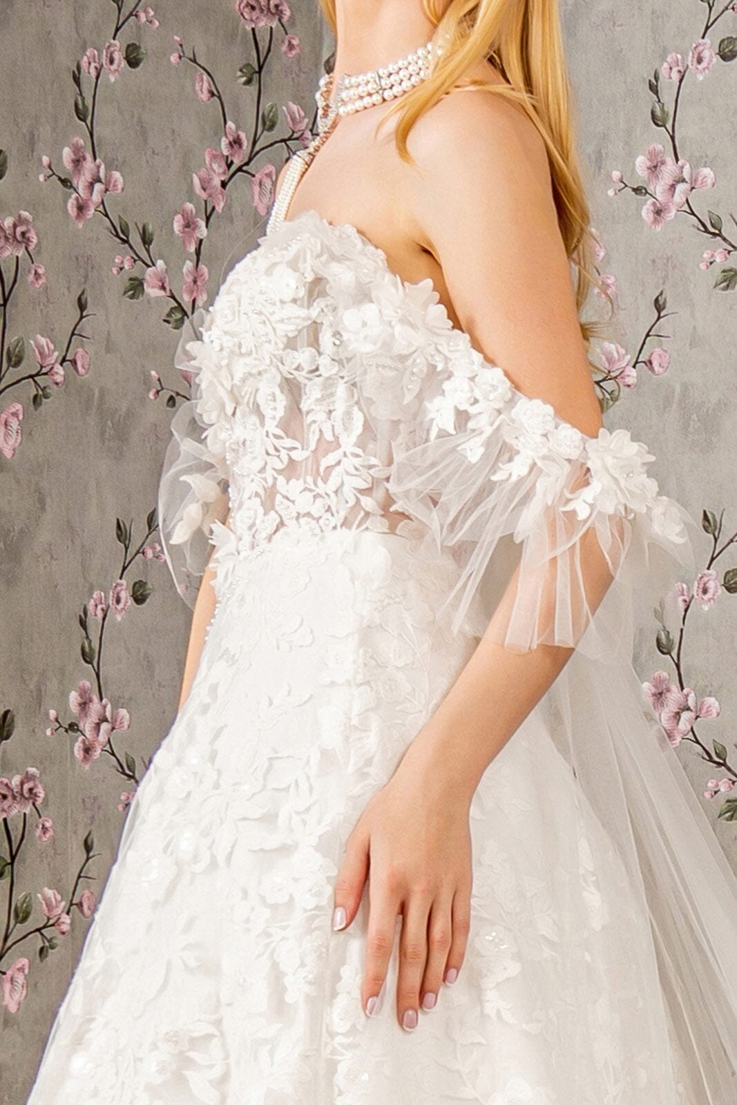 Floral Applique Off Shoulder Bridal Gown by GLS Gloria GL3449 - Outlet