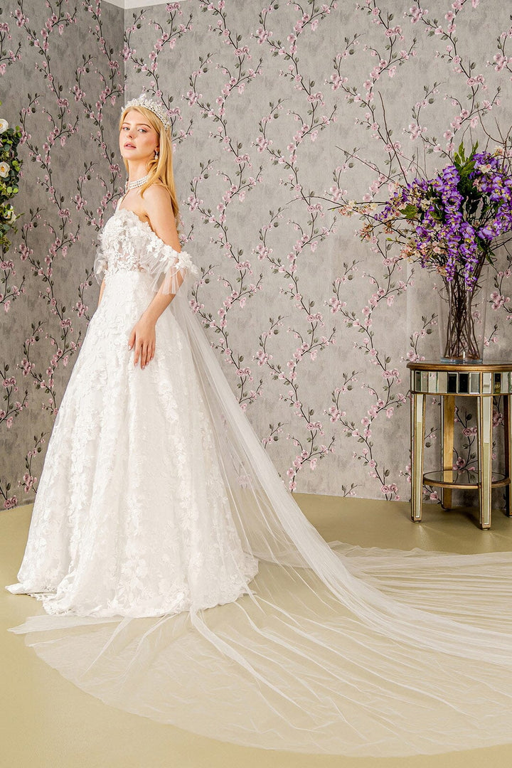Floral Applique Off Shoulder Bridal Gown by GLS Gloria GL3449 - Outlet