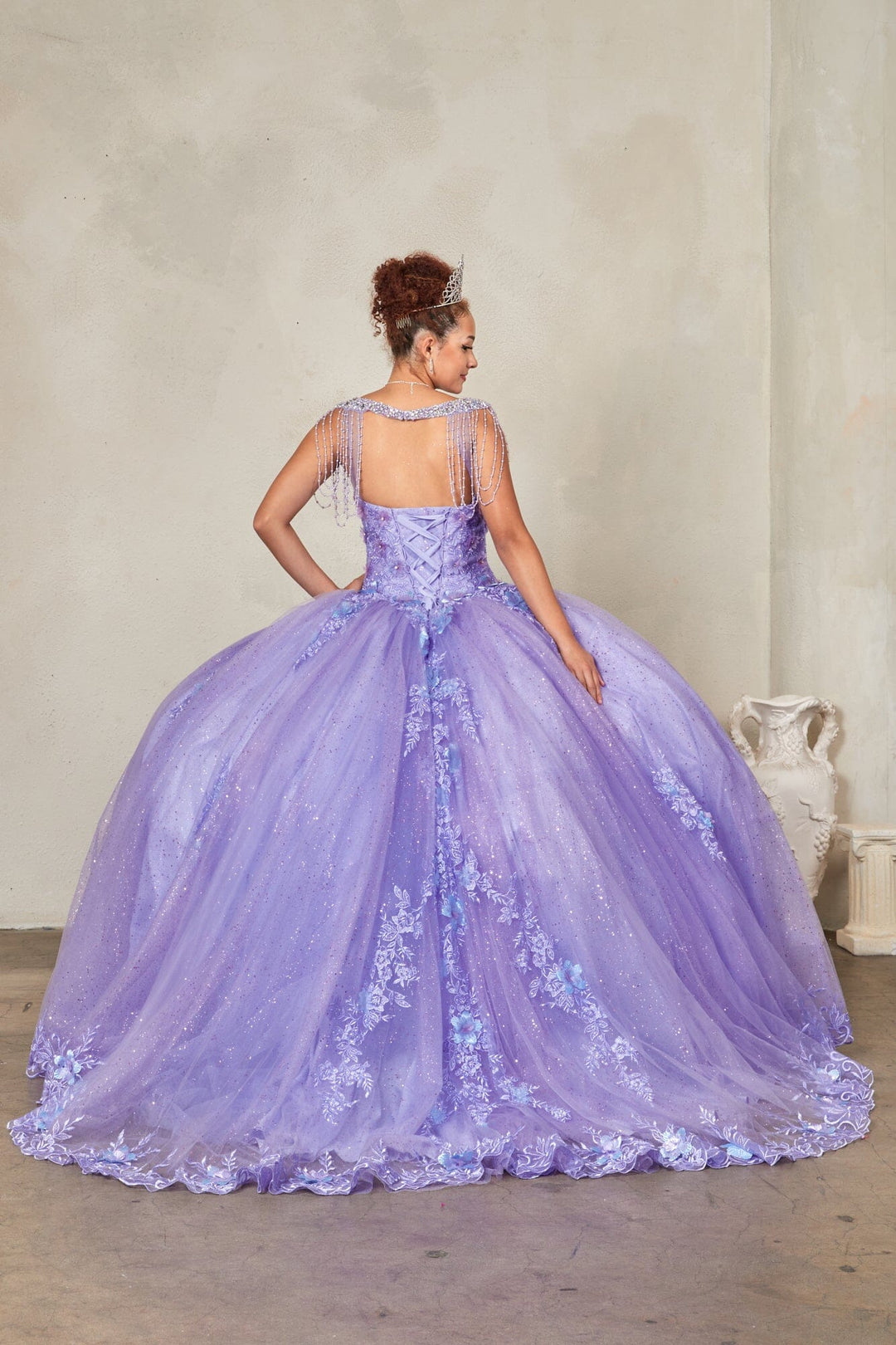 Floral Applique Sleeveless Ball Gown by Calla SCL-30011