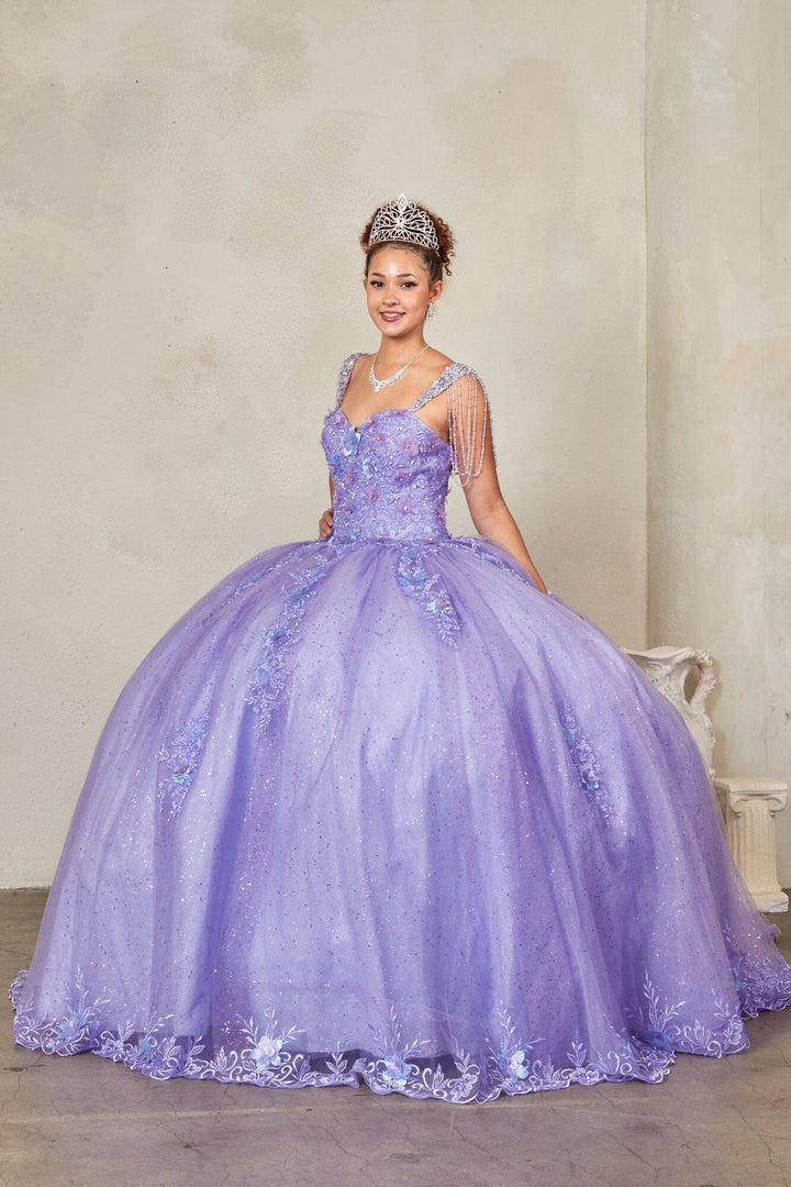 Floral Applique Sleeveless Ball Gown by Calla SCL-30011