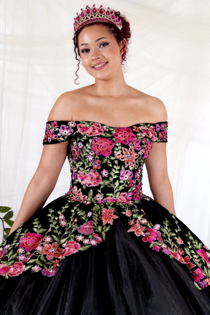 Floral Charro Off Shoulder Ball Gown by Calla SCL-30016