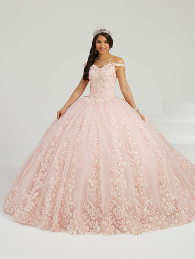 Floral Off Shoulder Quinceanera Dress by Fiesta Gowns 56484