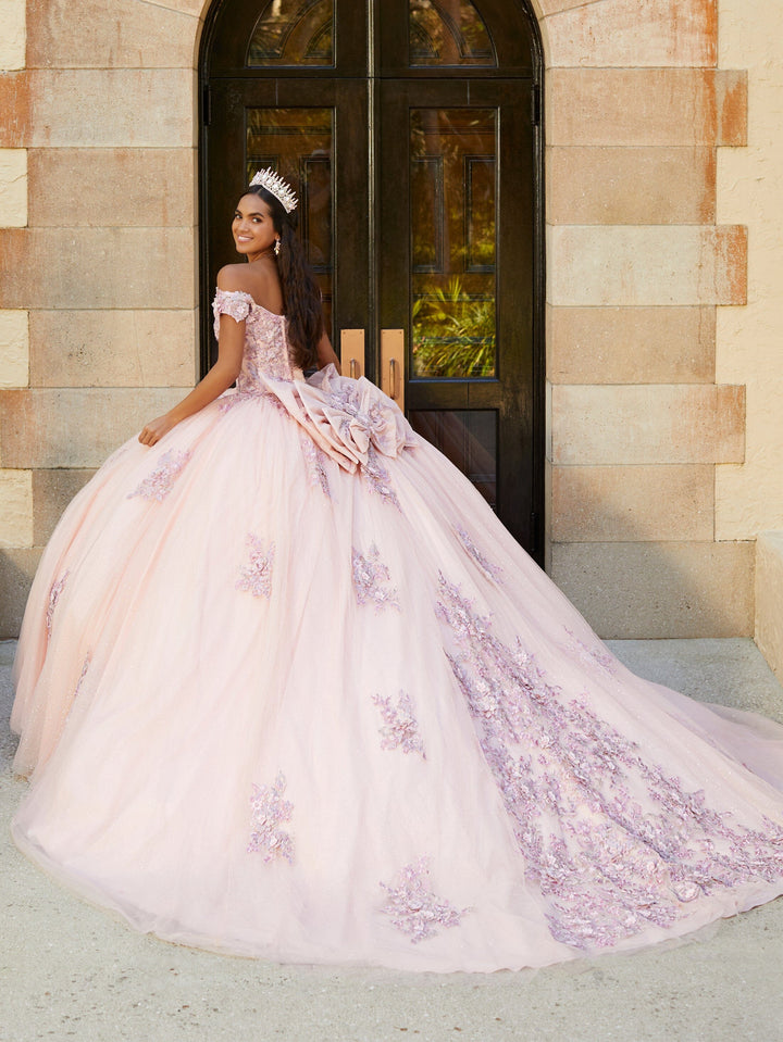 Floral Off Shoulder Quinceanera Dress by House of Wu 26061