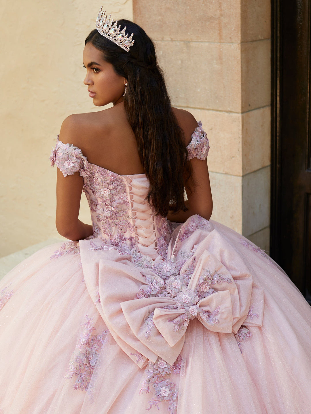 Floral Off Shoulder Quinceanera Dress by House of Wu 26061