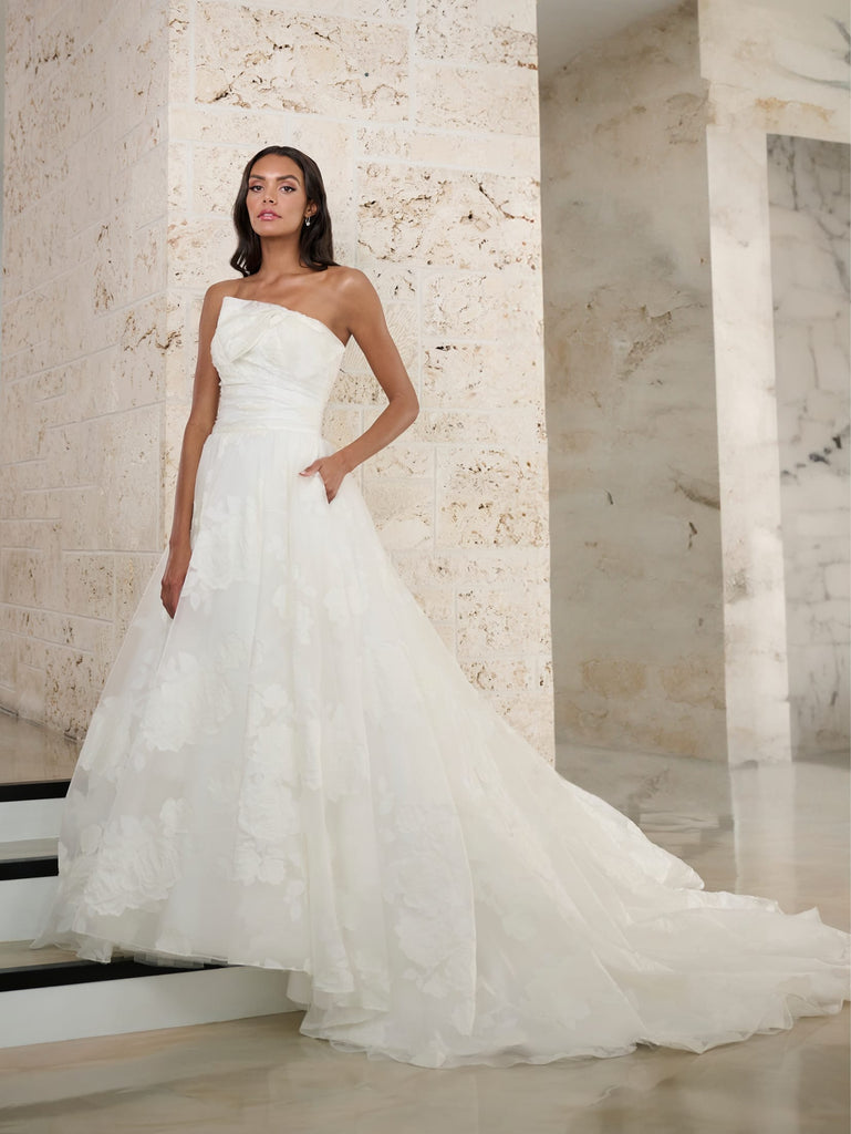 Floral Strapless A-line Bridal Gown by Adrianna Papell 31303 – ABC Fashion