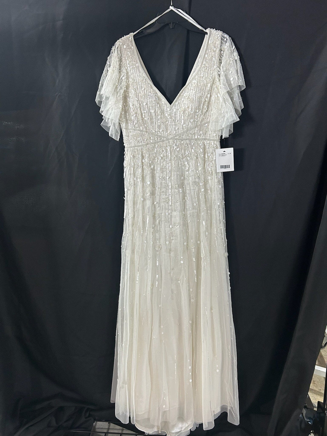 Flutter Sleeve Wedding Dress by Adrianna Papell 40385 ABC Fashion Flutter Sleeve Wedding Dress by Adrianna Papell 40385 ABC Fashion
