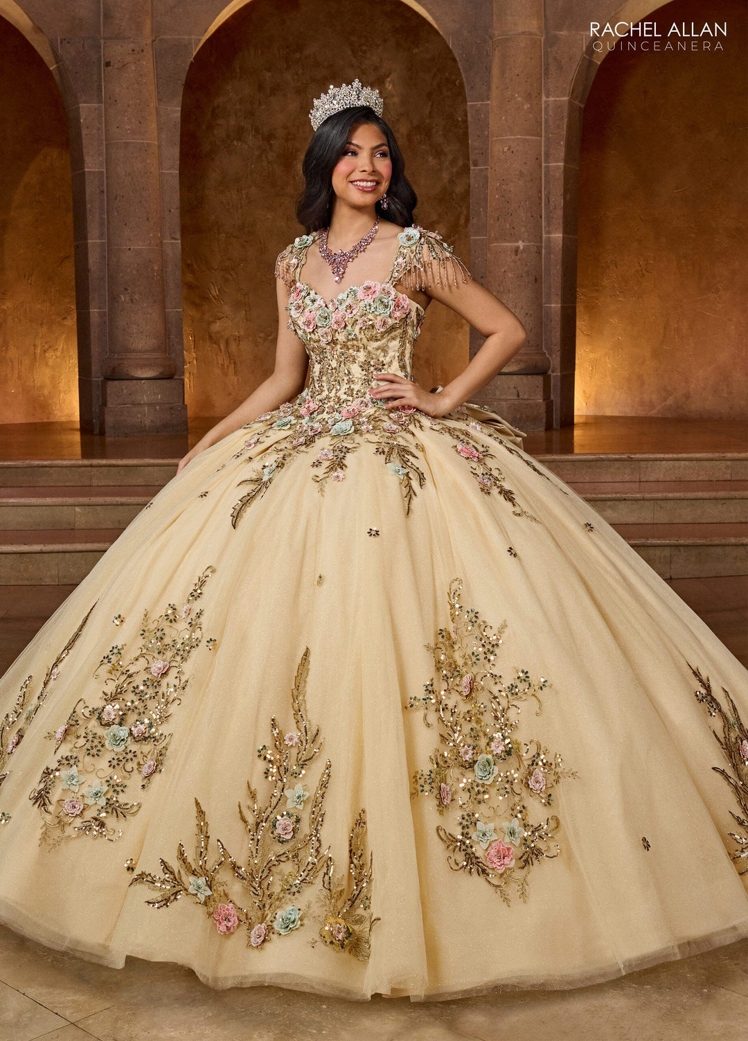 Fringe Cap Sleeve Quinceanera Dress by Rachel Allan RQ3126
