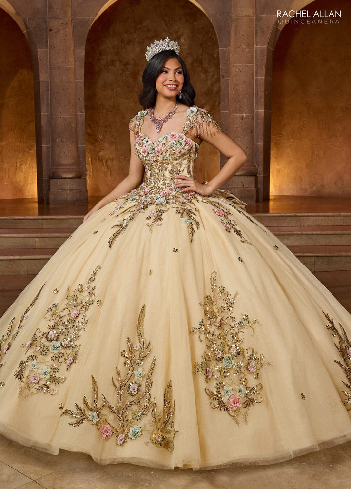 Fringe Cap Sleeve Quinceanera Dress by Rachel Allan RQ3126