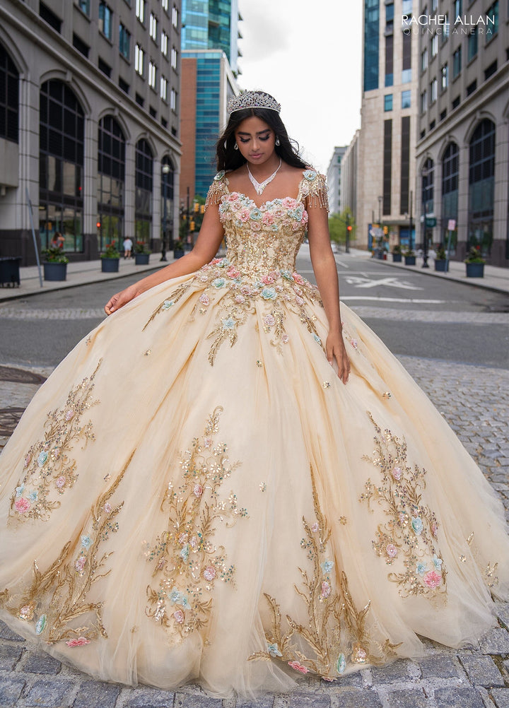 Fringe Cap Sleeve Quinceanera Dress by Rachel Allan RQ3126