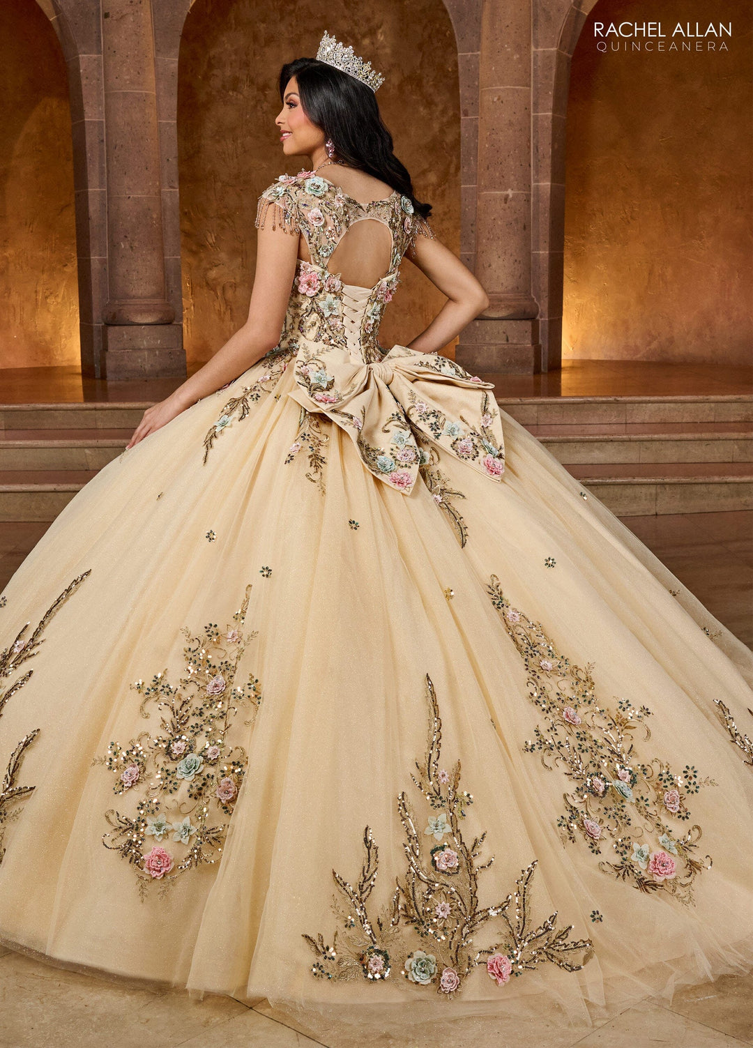 Fringe Cap Sleeve Quinceanera Dress by Rachel Allan RQ3126