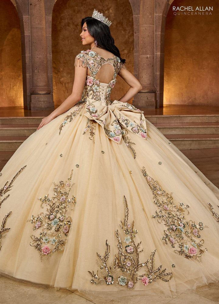 Fringe Cap Sleeve Quinceanera Dress by Rachel Allan RQ3126