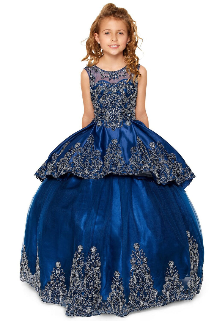 Girls 3 Piece Satin Gown by Cinderella Couture 8018