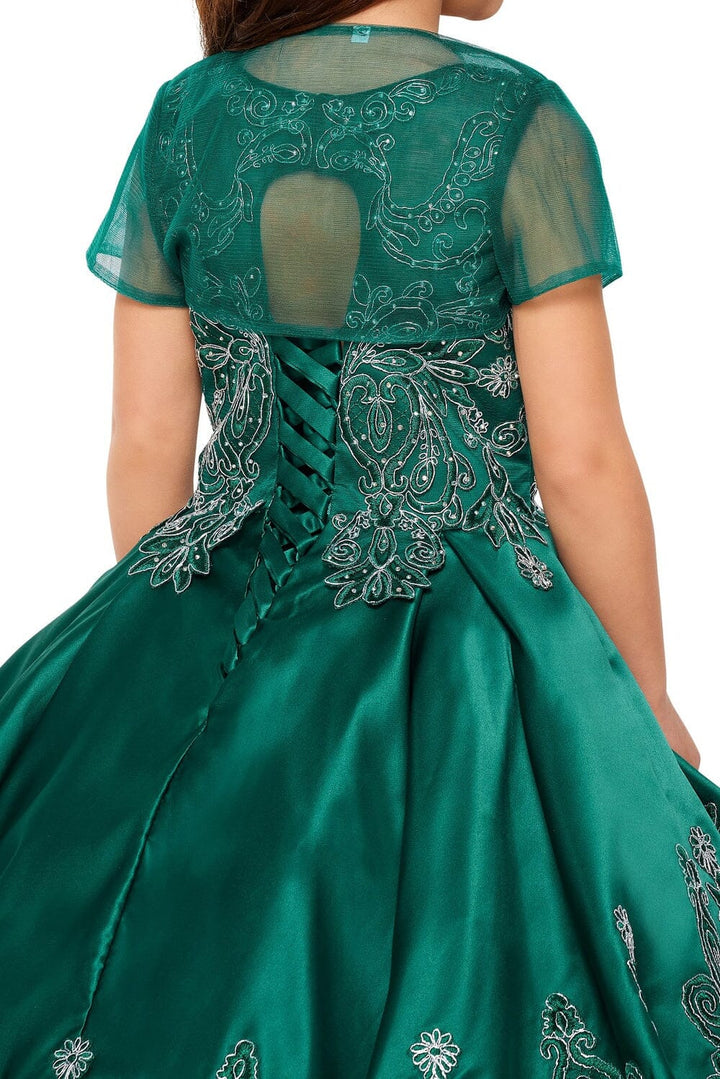 Girls 3 Piece Satin Gown by Cinderella Couture 8018