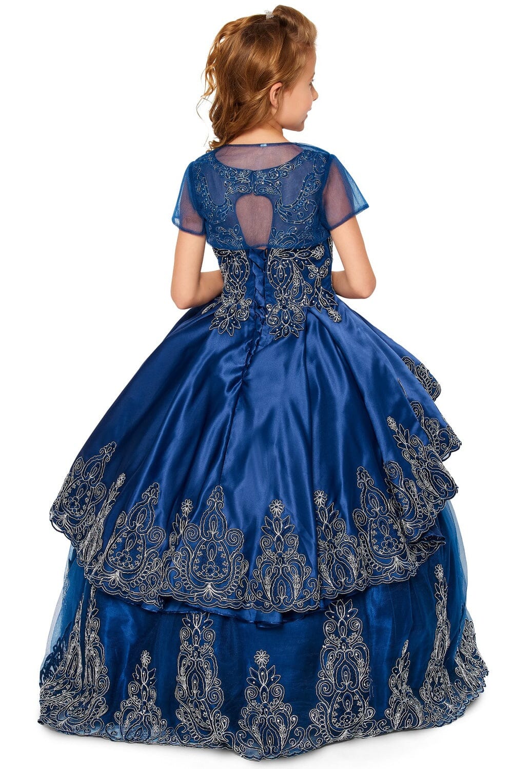 Girls 3 Piece Satin Gown by Cinderella Couture 8018