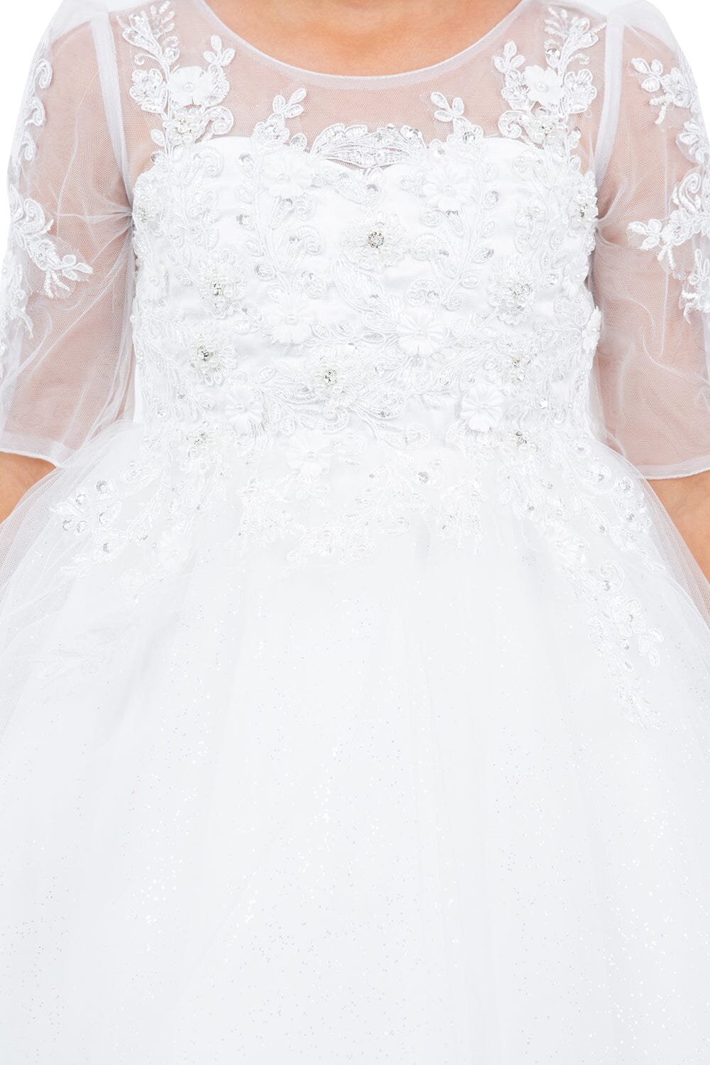 Girls 3/4 Sleeve High Low Gown by Cinderella Couture 5128