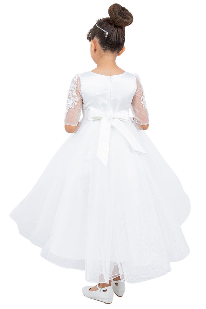 Girls 3/4 Sleeve High Low Gown by Cinderella Couture 5128