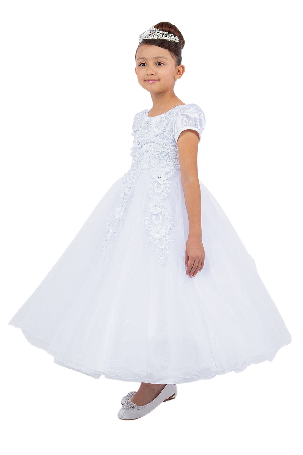Girls 3D Applique Short Sleeve Dress by Cinderella Couture 2012