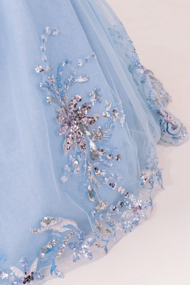 Girls 3D Floral Cold Shoulder Gown by Cinderella Couture 8125 - Outlet