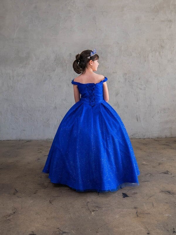 Girls 3D Floral Off Shoulder Gown by Calla WB101