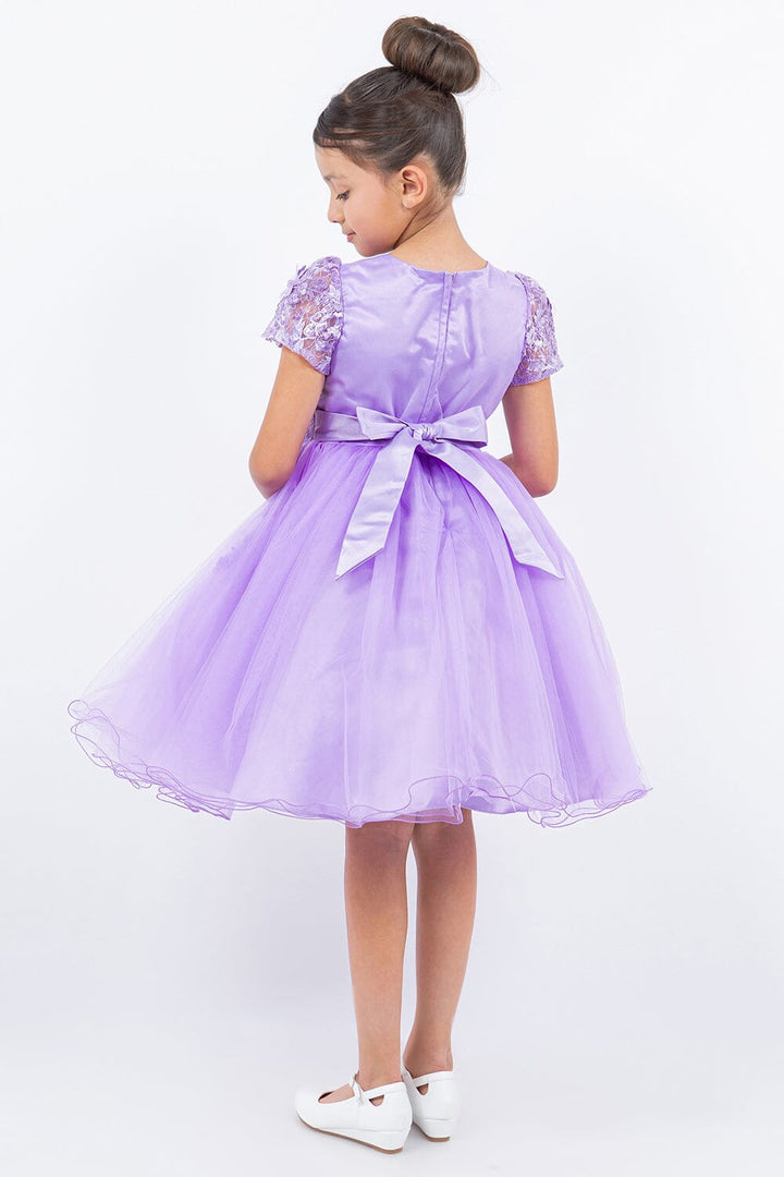 Girls 3D Floral Short Sleeve Dress by Cinderella Couture 9133
