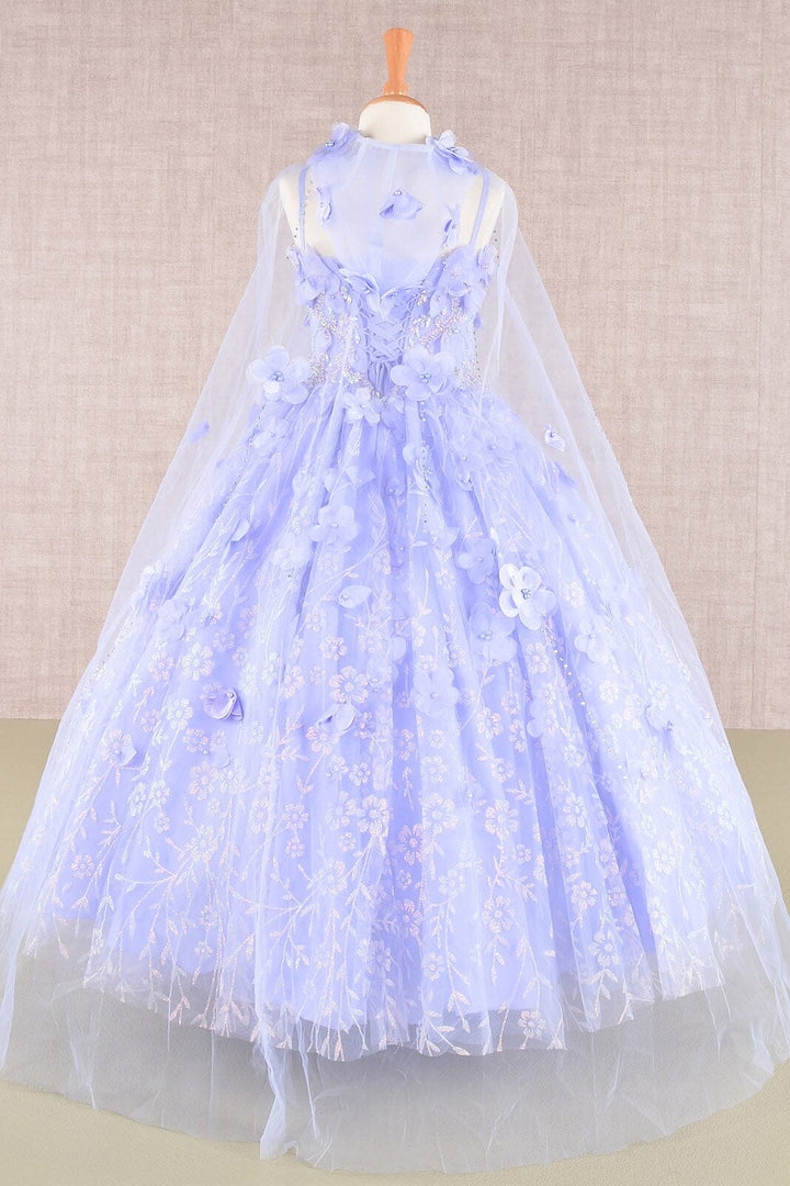 Girls 3D Floral Sleeveless Cloak Gown by Elizabeth K GK105